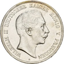 Künker: Preussen, Wilhelm II, 5 Mark 1908 A, Silber