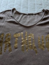 Modisches Shirt braun mit Glitzerdruck oversize NEU