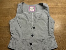Esprit Weste grau weiß Streifen Nadelstreifen gestreift Gr. 38