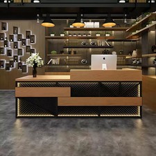 Maßanfertigung Bartheke Bartisch Theke Bar Empfangstheke Holzfarbe 160x60x100cm