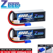 2x Zeee 5S 18.5V Lipo Akku 100C 4000mAh EC5 Soft shell für RC Auto Flugzeug Heli