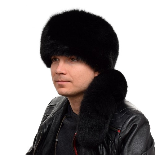 Trappermütze aus schwarz