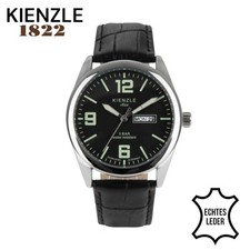 KIENZLE 1822 Herren Armbanduhr , Tag, Datum, Leder Armband , Wasserdicht  5 Bar