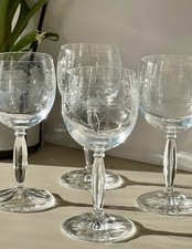 4x Vintage wunderschöne Böhmische Weingläser Bohemia Kristall