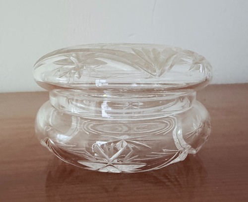 Alte glas deckeldose - glas,