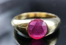 GJ69 * HARRY IVENS IV EDELSTEIN RING (19) SAMBIA RUBIN (beh) RUND 925er SILBER