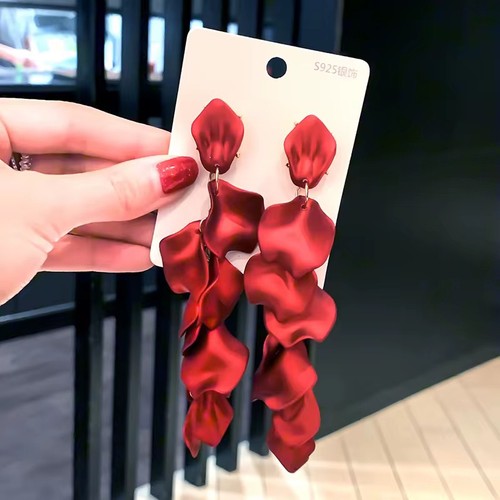 Lang blatt ohrringe - blatt,