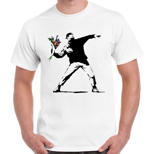 Shirt banksy blumenwerfer - banksy,