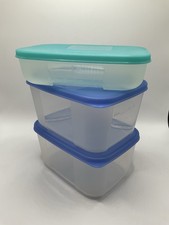 Tupperware 3 x Kühlschrank-System 300/700 ml Frische-System Dose Behälter Blau