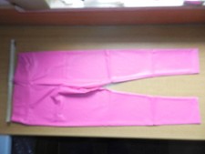 Damen Kunstleder  Leggins Hose Leder-Optik Hohe Taille High-Waist  rosa / pink