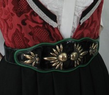 Breit Trachtengürtel Gürtel Nieten Lackleder Ledergürtel Western Country Cowgirl