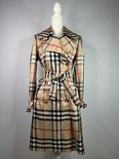 Burberry Damen Polyester Trenchcoat Mantel Beige Nova Check Gr. 36