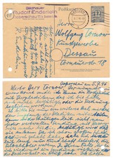 101856 - Ganzsache P 954 - Bildhauer Rudolf Enderlein - Bautzen 6.7.1946