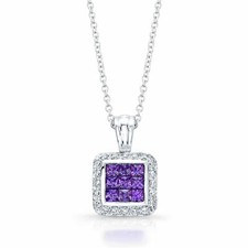 Amethyst Diamant 14K Weiß