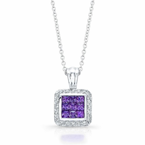 Amethyst diamant 14k weiß - diamant,