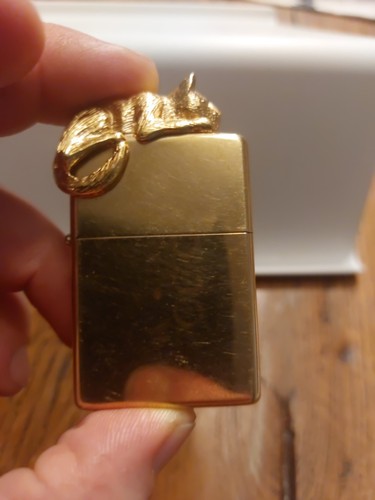 Zippo feuerzeug katze gold - zippo,