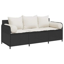 Gartensofa mit Kissen 3-Sitzer