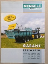 Mengele Garant Einachser, Tandem Ladewagen Prospekt Traktor Bulldog Schlepper
