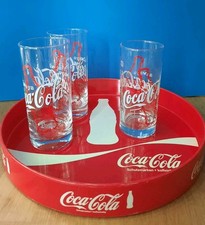 Always Coca Cola Gläser Siempre Toujours  2x0,4l, 1x0,3l  + 2xCoca-Cola Tablett