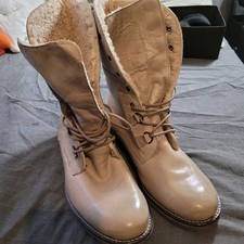 Landrover Boots Stiefel Stiefelette Schnürung gefüttert Gr. 39 NEU beige Leder