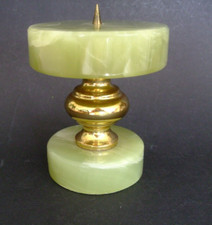 Vintage Kerzen halter Kerzenständer Onyx Marmor Stein Gold Messing Tisch Deko