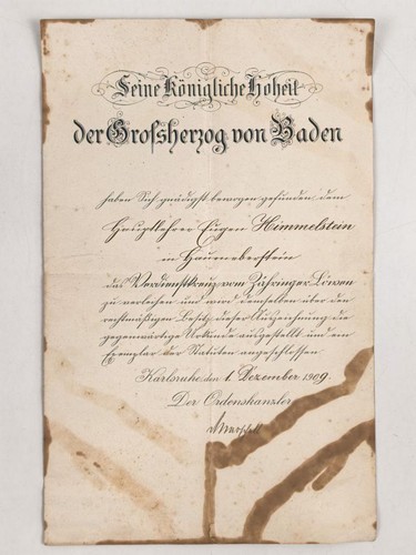 Baden verleihungsurkunde zum - verleihungsurkunde,