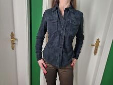 G-Star Lederjacke Leather Bluse Pullover Weste Western Cowgirl blau XS S 36