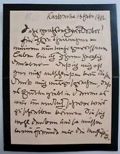 HANS THOMA eigenhändig Brief handsigniert 1902 Karlsruhe Autogramm Autograph