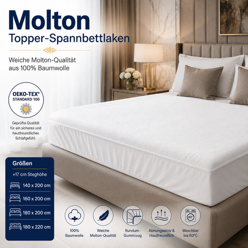 Molton topperbezug baumwolle - molton,