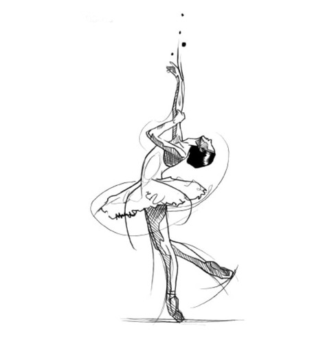 Temporäres tattoo ballerina - temporäres,