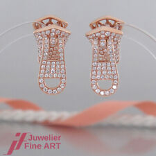 Ohrringe - Clipstecker 'Reißverschluss-Optik' 200 Brillanten 2,39ct - 18K/750 RG