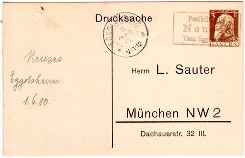Bayern 1913 posthilfstelle - bayern,