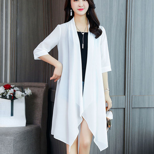 Damen chiffon cardigan mantel - damen,