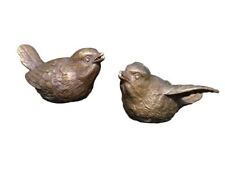 Bronzefigur kleines Vogelpaar zweiteilig Dekorationsfigur Gartendekoration
