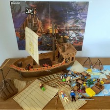 Vintage Playmobil 3750 Piratenschiff Segel Ersatzteile Defekt Kanonenkugeln