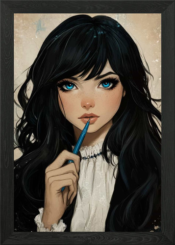 Blauäugiges anime mädchen - blauäugiges,