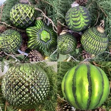 1 - 3 Kugeln Bauernsilber Glas Kugel Zapfen Stern Grün -20cm Weihnachtskugel