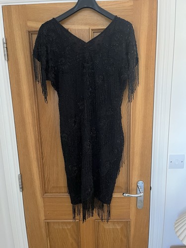 Schwarz perlen vintage flapper - schwarz,