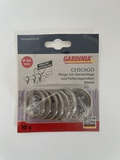 Neu Gardinia Chicago Metall 10 Ringe Mit Haken 20  mm Silber
