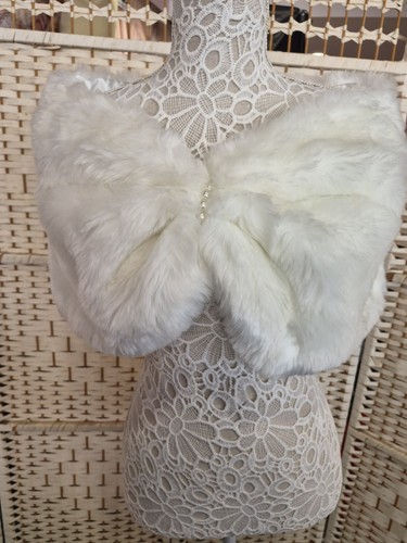 Weiß kunstfell hochzeit braut - weiß,