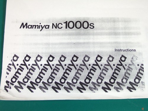 Mamiya 1000s owner manual - mamiya, nc-1000s