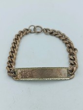 Alpacca Panzerarmband mit Gravurplatte Vintage Schmuck