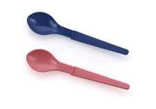 Tupperware 2 Junge Welle Löffel Hängelöffel Fütterlöffel Eierlöffel Marmelade