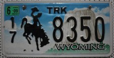 Wyoming Nummernschild USA License Plate Devils Tower Grafik Schild geprägt 8350