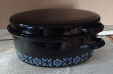 Email  Bräter  DDR oval 30x21 cm ,2200g,  Pfanne mit Deckel