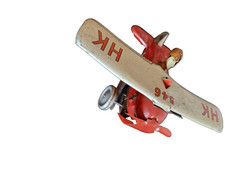 Altes Blech Flugzeug-Zum Aufziehen-US Zone.