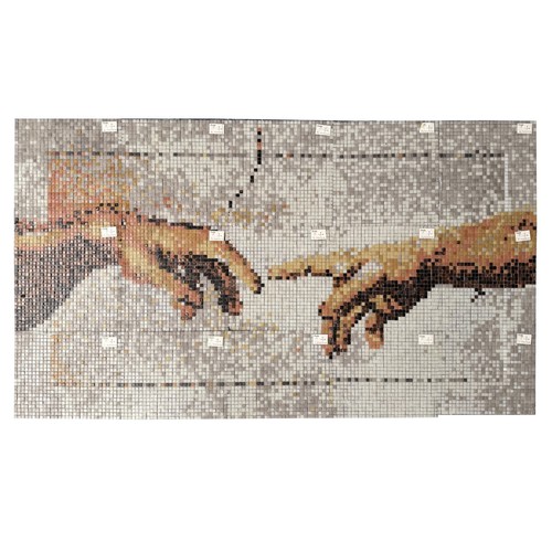 Mosaik bild weiß grau - mosaik, beige