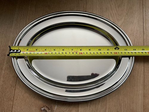 Ovale platte edelstahl tablett - edelstahl,
