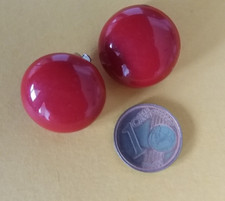 Original 50er Jahre Ohrringe Clips Vintage rot Modeschmuck alt