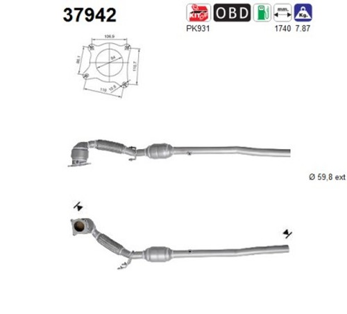 Katalysator 37942 für vw - 37942,